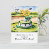 Invitation Golf 30th Birthday Cake pour Golfer Party (Debout devant)