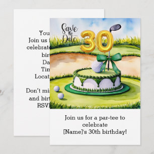 Invitation Golf 30th Birthday Cake pour Golfer Party