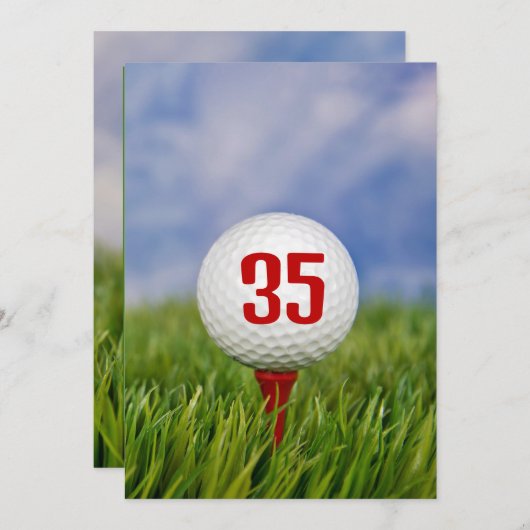 Invitation Golf 35e fête d'anniversaire (Devant / Derrière)