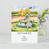 Invitation Golf  40e anniversaire avec gâteau pour les amateu (Debout devant)