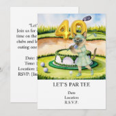Invitation Golf  40e anniversaire avec gâteau pour les amateu (Devant / Derrière)