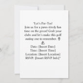 Invitation Golf 40e anniversaire pour chat femme golfer sur l (Dos)