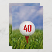 Invitation Golf 40e fête d'anniversaire (Devant / Derrière)