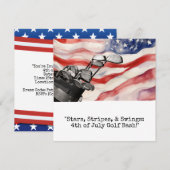 Invitation Golf 4 juillet Jour de l'Indépendance (Devant / Derrière)
