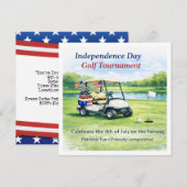 Invitation Golf 4 juillet Jour de l'Indépendance (Devant / Derrière)