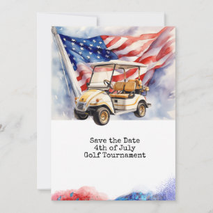 Invitation Golf 4 juillet Jour de l'Indépendance pour golfeur