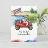 Invitation Golf 4th July Independence Day for golfer (Debout devant)