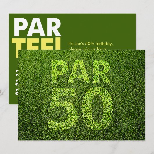 Invitation Golf 50e anniversaire (Devant / Derrière)