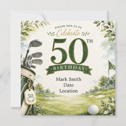 Invitation Golf 50e Anniversaire (Devant)