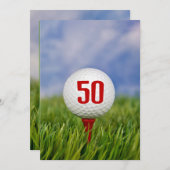 Invitation Golf 50e fête d'anniversaire (Devant / Derrière)