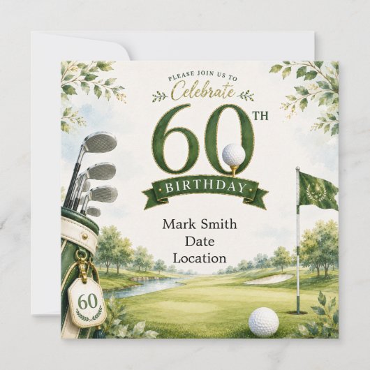 Invitation Golf 60e anniversaire (Devant)