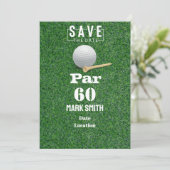 Invitation Golf 60e anniversaire avec Ball on Green pour golf (Debout devant)