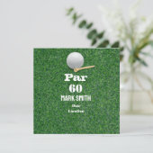 Invitation Golf 60e anniversaire avec Ball on Green pour golf (Debout devant)