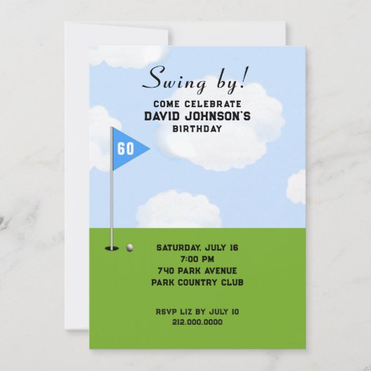 Invitation Golf 60e fête d'anniversaire (Devant)