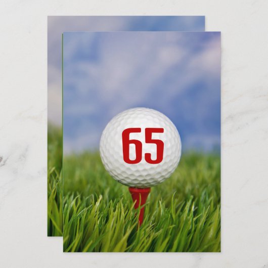 Invitation Golf 65e fête d'anniversaire (Devant / Derrière)
