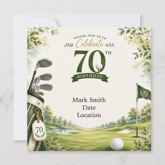 Invitation Golf 70e Anniversaire (Devant)