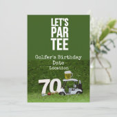 Invitation Golf 70e anniversaire avec golf balle (Debout devant)