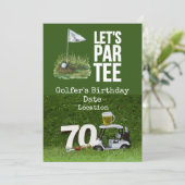 Invitation Golf 70e anniversaire avec golf balle (Debout devant)