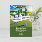 Invitation Golf 70e anniversaire avec golf balle (Debout devant)