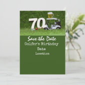 Invitation Golf 70e anniversaire avec voiturette de golf pour (Debout devant)
