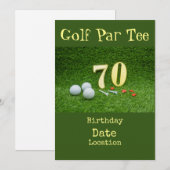 Invitation Golf 70e anniversaire Golf Par Tee party Invitatio (Devant / Derrière)