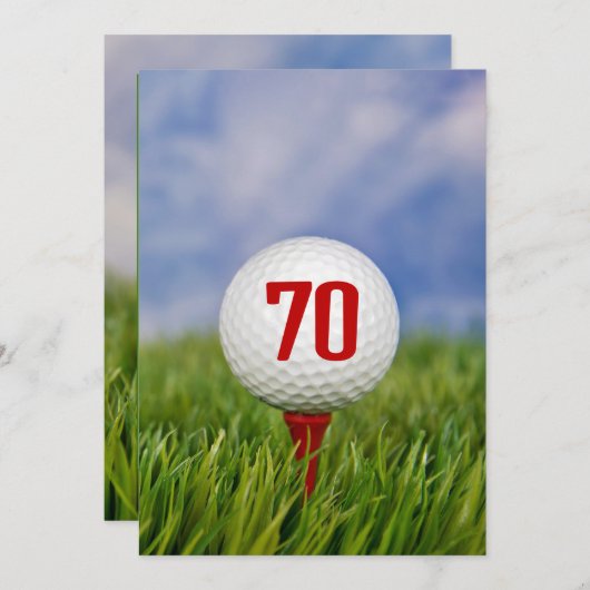 Invitation Golf 70e fête d'anniversaire (Devant / Derrière)