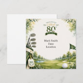 Invitation Golf 80e Anniversaire  (Devant / Derrière)