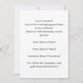 Invitation Golf 80e anniversaire avec Golf Panier sur mettre  (Dos)