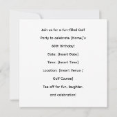 Invitation Golf 80e anniversaire avec voiturette de golf sur (Dos)