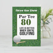 Invitation Golf 80e anniversaire vie est mieux golf (Debout devant)