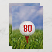 Invitation Golf 80e fête d'anniversaire (Devant / Derrière)
