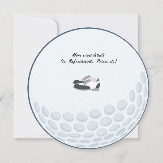 Invitation Golf à thème fête d'anniversaire (Dos)