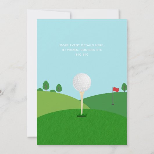 Invitation Golf à thème fête d'anniversaire (Dos)