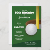 Invitation Golf Adulte fête d'anniversaire (Devant)