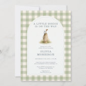 Invitation Golf All in One Green Gingham Baby Shower (Devant)