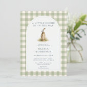 Invitation Golf All in One Green Gingham Baby Shower (Debout devant)