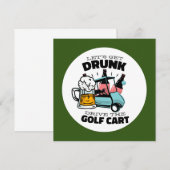 Invitation Golf Allons-y avec voiturette de golf (Devant / Derrière)