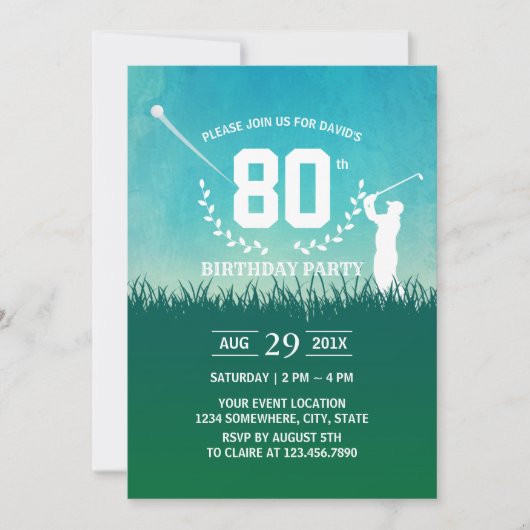 Invitation Golf Anniversaire (Devant)