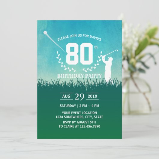 Invitation Golf Anniversaire (Debout devant)