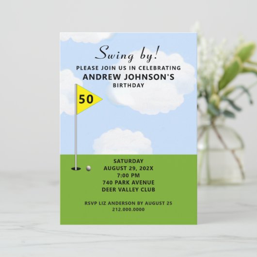 Invitation Golf Anniversaire (Debout devant)