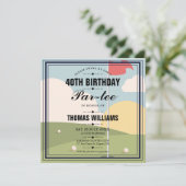 Invitation Golf Anniversaire Carré de fête (Debout devant)