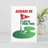 Invitation Golf Anniversaire Conception de fête (Debout devant)