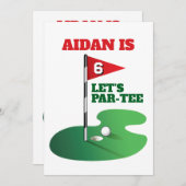 Invitation Golf Anniversaire Conception de fête (Devant / Derrière)