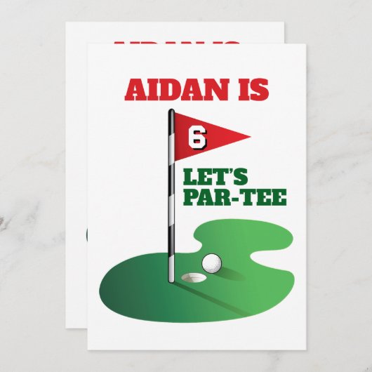 Invitation Golf Anniversaire Conception de fête (Devant / Derrière)