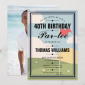 Invitation Golf Anniversaire de la fête (Devant / Derrière)