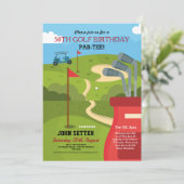 Invitation Golf Anniversaire Fête N'importe quel âge Golf Inv (Debout devant)
