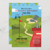 Invitation Golf Anniversaire Fête N'importe quel âge Golf Inv (Devant / Derrière)