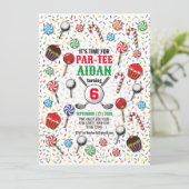 Invitation Golf Anniversaire Par Tee Design (Debout devant)