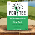 Invitation Golf Anniversaire pour le 40e Anniversaire<br><div class="desc">Golf vert,  noir et blanc thème 40e anniversaire invitation fête. Personnalisez-le avec les détails de votre événement.</div>