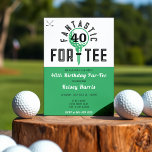 Invitation Golf Anniversaire pour le 40e Anniversaire<br><div class="desc">Golf vert,  noir et blanc thème 40e anniversaire invitation fête. Personnalisez-le avec les détails de votre événement.</div>